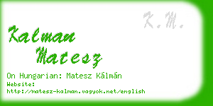 kalman matesz business card